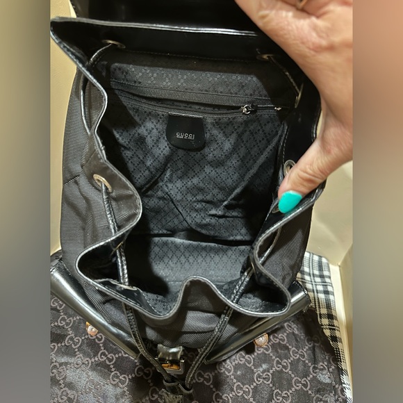 Auth. Gucci Nylon and Leather Bamboo Backpack - Picture 5 of 10